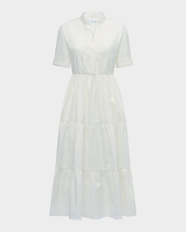 Sardinia Tiered Cotton Midi Dress